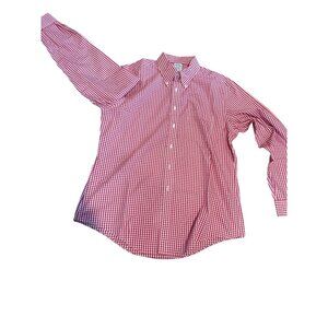 Brooks Brothers Red & White Checkered The Original Polo Shirt size L